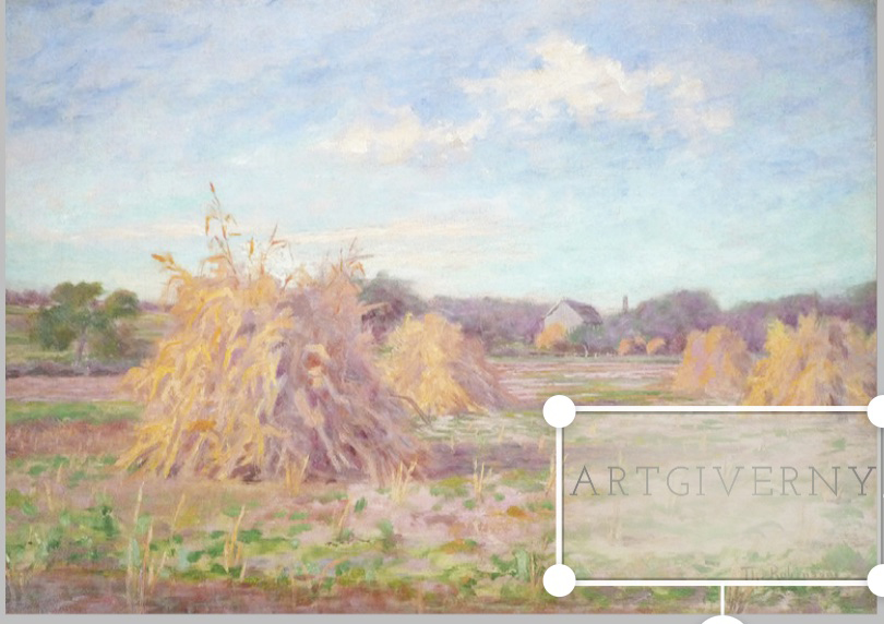 Theodore Robinson Grain Stacks American Impressionist Lanscape